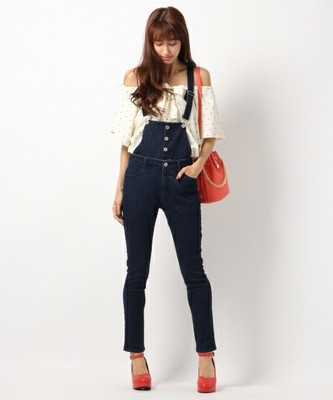 ISKOデニムサロペットスキニー 705374