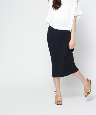 ワイドリブニットタイトスカート/716566