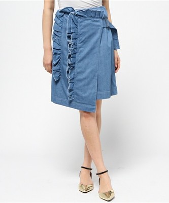 <Doll up oops> フリル　ラップ風　デニムスカート