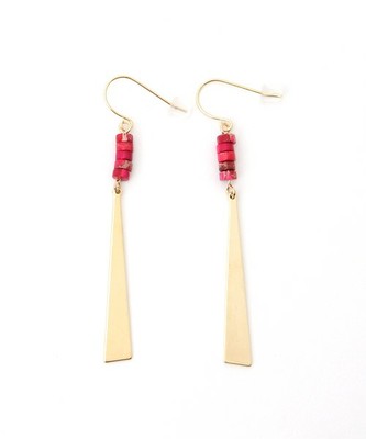 カラービーズメタルフックピアス