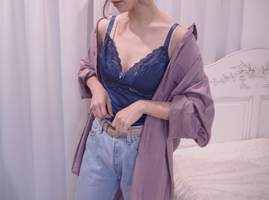 Midnight Blue Lace Camisole