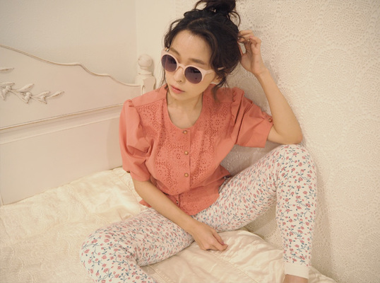 Rose Pattern Thermal Pants