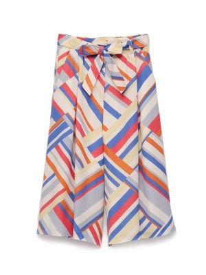 Lily Brown マルチストライプガウチョパンツ