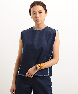 GALLARDAGALANTE フリンジデニムブラウス