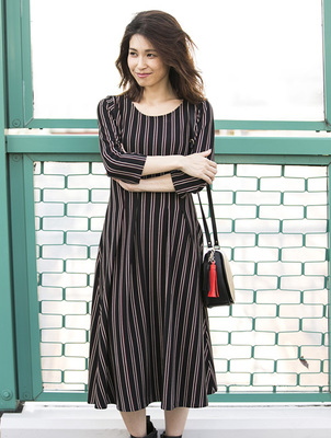 レディース ストライプ　ワンピース