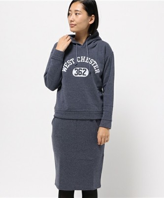 裏起毛ロゴパーカー&スカートセットアップ/トレーナー