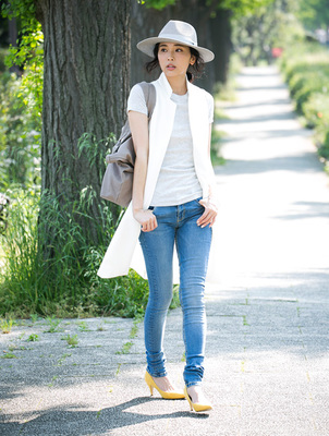 レディース　ロング　ジレ