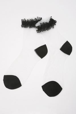 花レース付きシースルーソックス