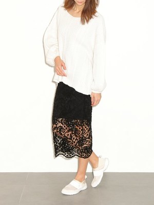 レースロングタイトスカート