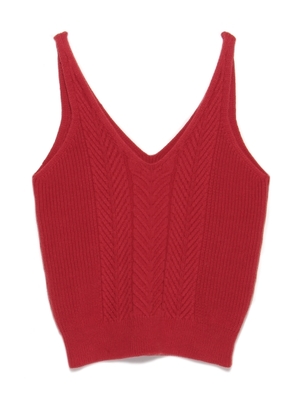 ケーブルニットベスト