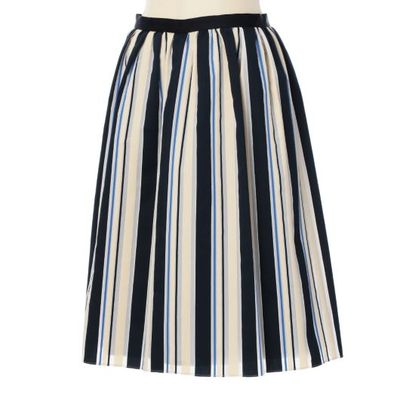 マルチカラーストライプギャザースカート