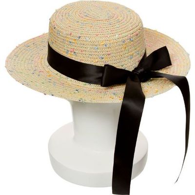ファンシーヤーンサテンリボンカンカン帽