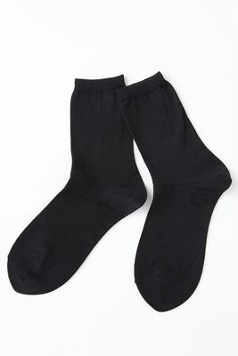 シルク混無地ソックス17.5cm丈