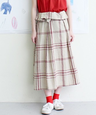 おっきなチェック長めスカート