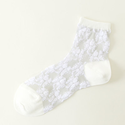 チュールフローラルレースショートソックス