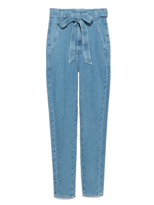 リボン付きデニムスキニーパンツ