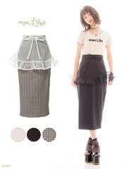 オーガンジーエプロンアイラインスカート