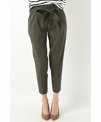 ウエストリボン タックテーパードパンツ