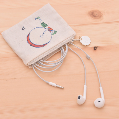 イラストイニシャルミニポーチ