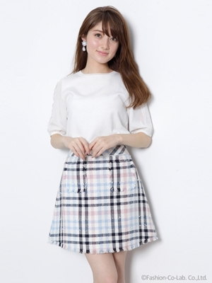 スプリングチェックスカート