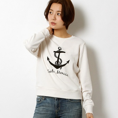 アンカーモチーフスウェットプルオーバー アースミュージック＆エコロジー（earthmusic&ecology）