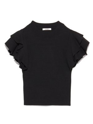 フリルスリーブニットプルオーバー