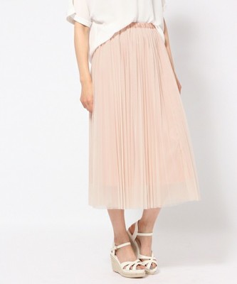 BLISS POINT チュールプリーツロングスカート