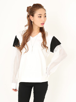 メッシュスリーブ配色ＰＯ 