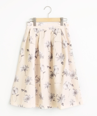 モノトーンフラワースカート