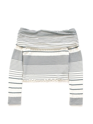 ボーダーオフショルトップス