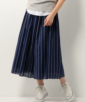 コットンボイルストライプスカーチョ