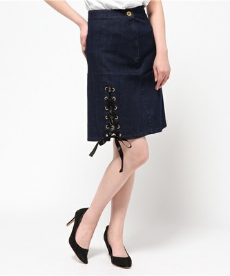 レースアップスリットdenim sk