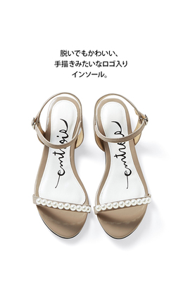 プラパールがポイントの華奢サンダル ＜ベージュ＞