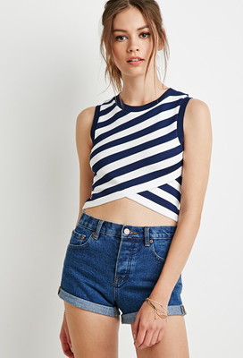 FOREVER 21 ストライプラップトップ