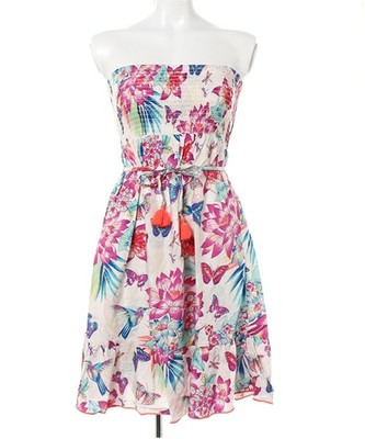 ハリカフローラル フリルバンドゥ ワンピース