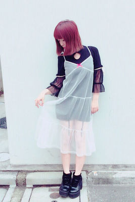 チュールキャミワンピ