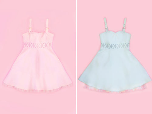 ウエストシアークロスデザインキャミワンピ