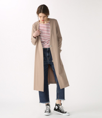 BLACK BY MOUSSY Nocollar flare long coat