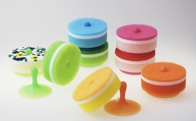 「マーナ POCO キッチン スポンジ」全8色 ※吸盤付き 