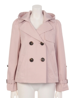 フード付ショートトレンチコート