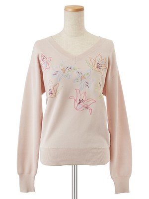 カラフルフラワーシシュウニット