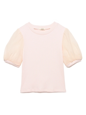 シースルースリーブカットトップス