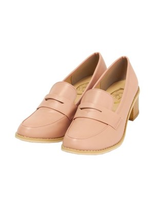 カラーヒールローファー