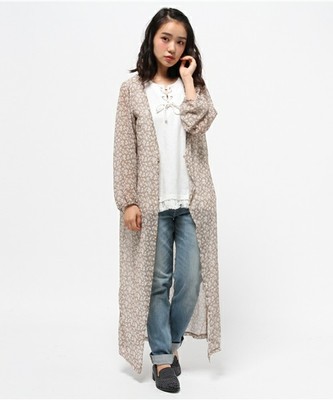 小花柄ジョーゼットロングガウン