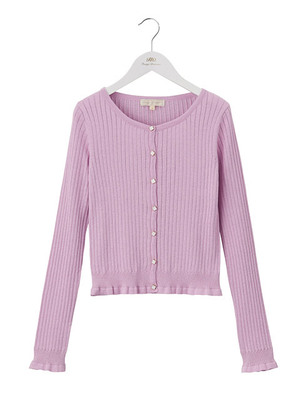 ラメ混ワイドリブカーデ