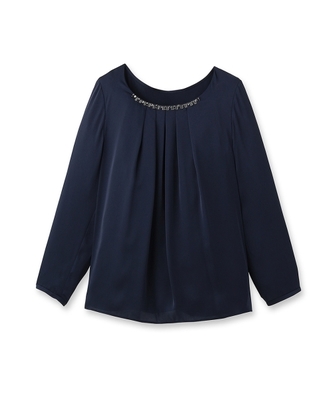 ビジューサテンブラウス