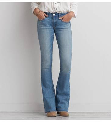 AEOボーホーアーティストフレアジーンズ