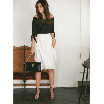 【Tuck flare skirt】レディース　フレア　スカート