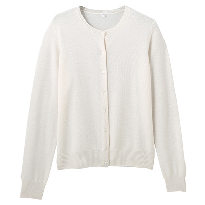 カシミヤクルーネックカーディガン