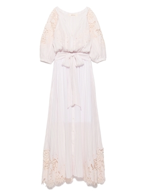 刺繍レースロングワンピース